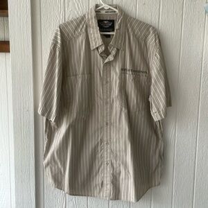 Harley Davidson Mens button up striped Willie G shirt sz XL